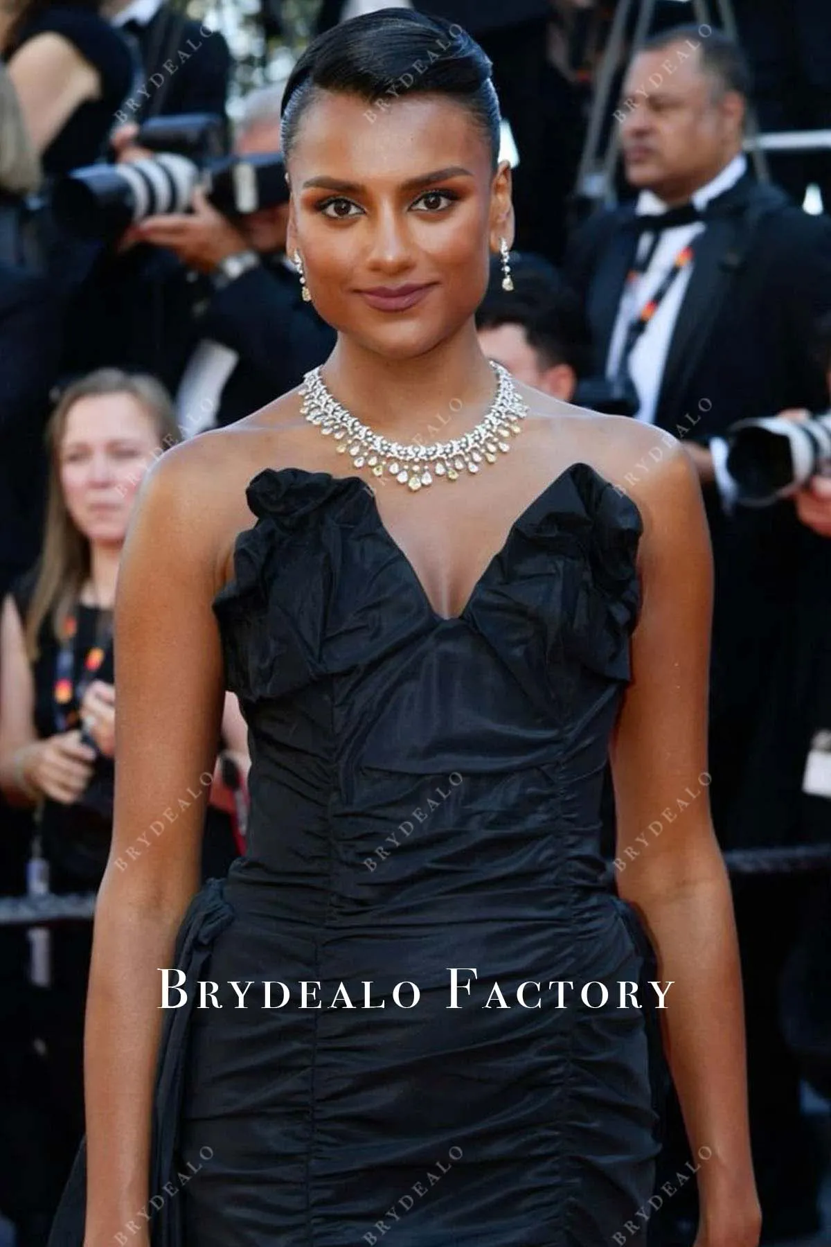 2024 Cannes Film Festival Simone Ashley Black Dress