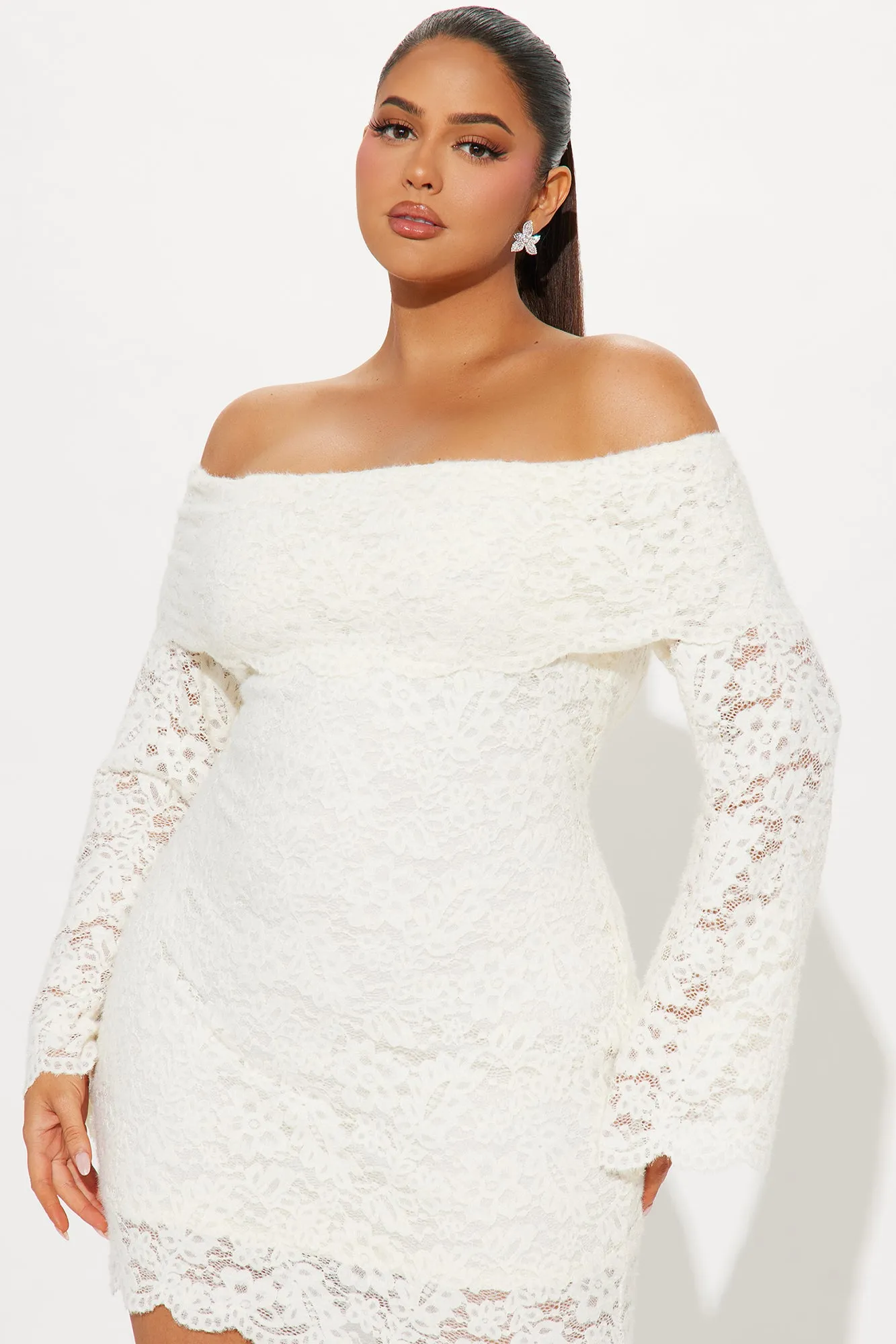 Aurelia Lace Mini Dress - Ivory