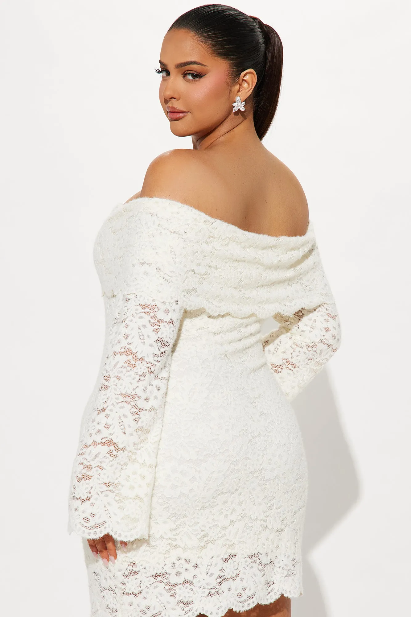 Aurelia Lace Mini Dress - Ivory