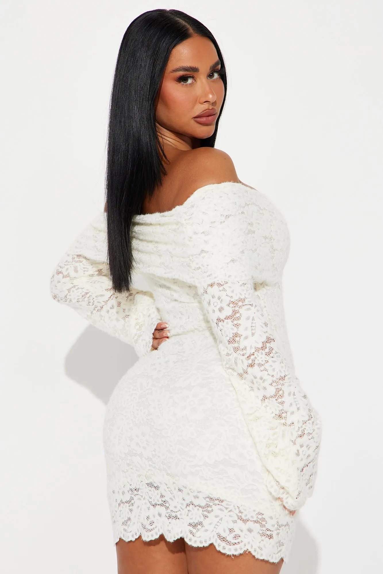 Aurelia Lace Mini Dress - Ivory