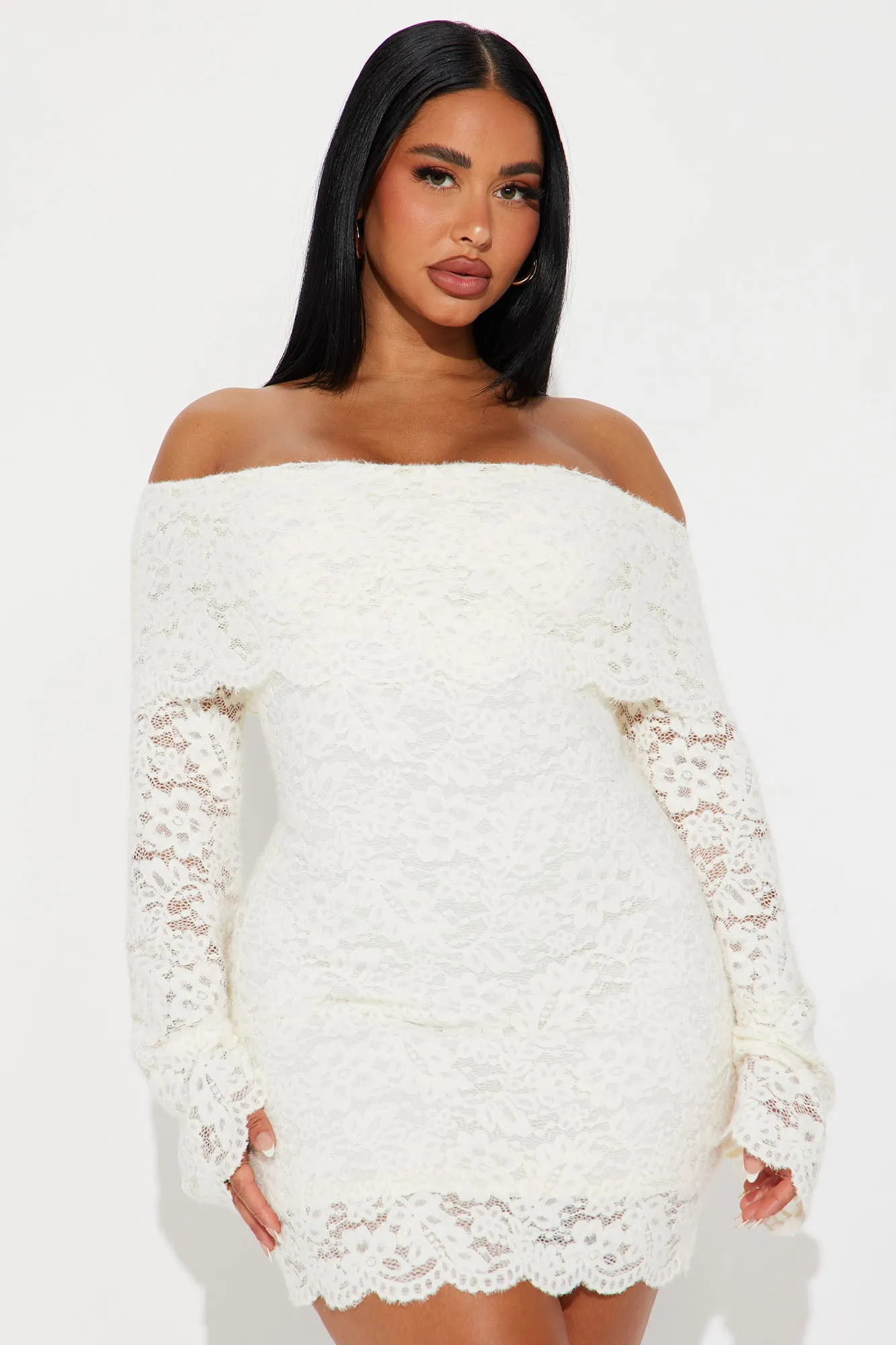 Aurelia Lace Mini Dress - Ivory