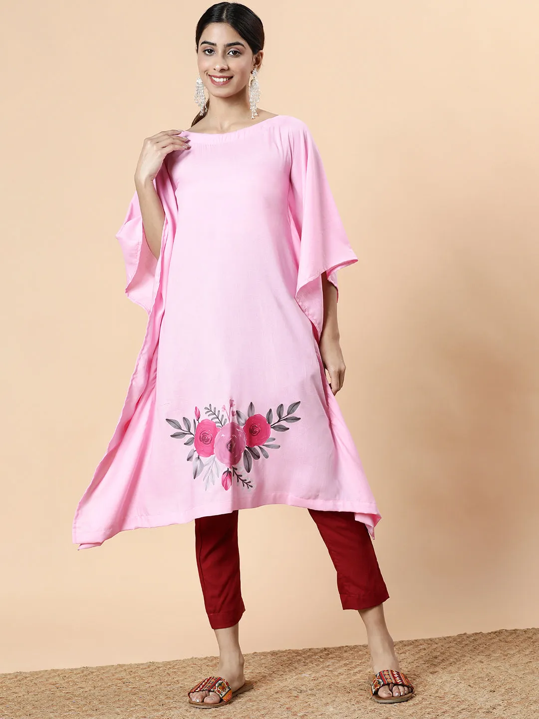 BabyPink LongKurta - GulgastaEGulab