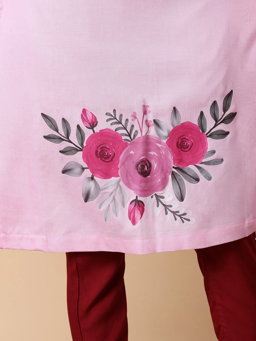 BabyPink LongKurta - GulgastaEGulab