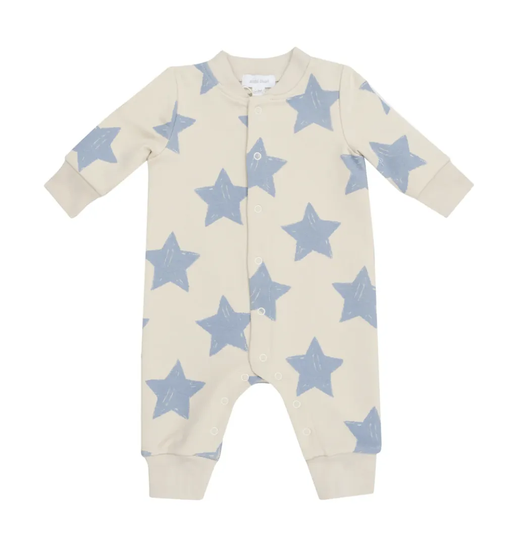 Blue Stars Baseball Collar Romper