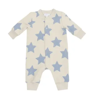 Blue Stars Baseball Collar Romper