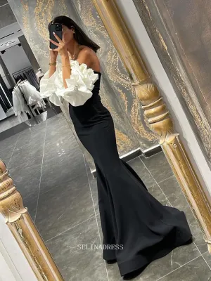 Chic Mermaid Sweetheart Black Beaded Long Prom Dress Elegant Party Dress #lop240