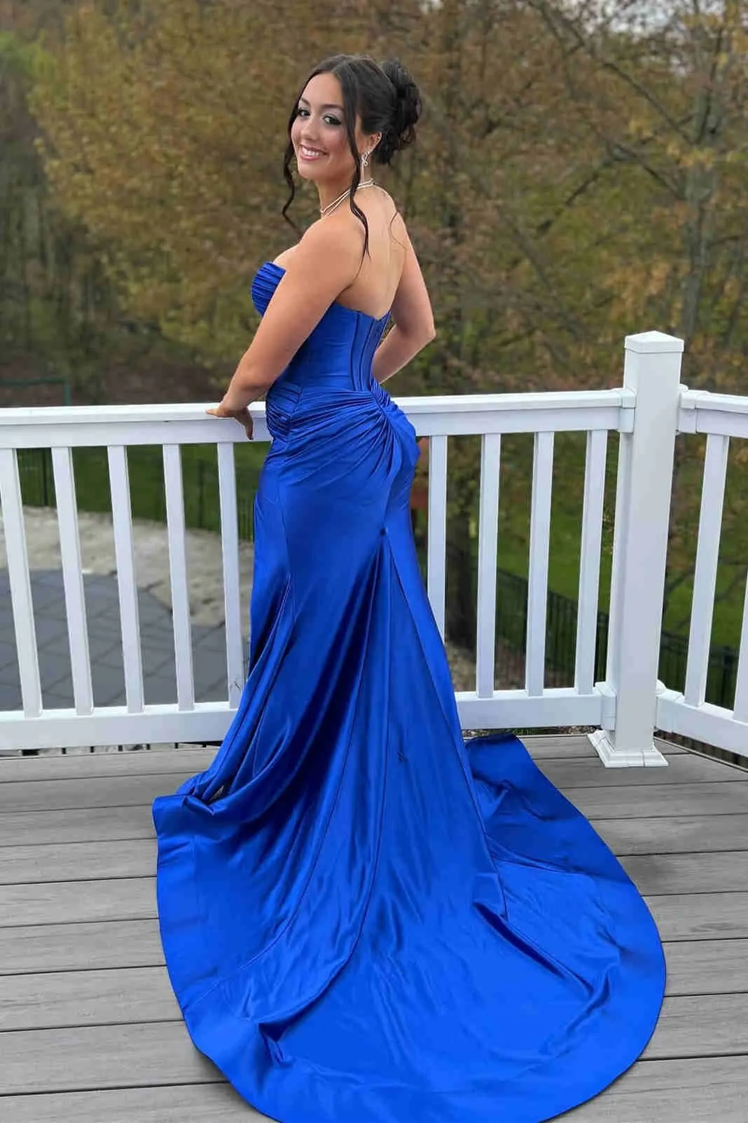 Chic Mermaid Sweetheart Long Prom Dresses Cheap Elegant Evening Dress sew0313