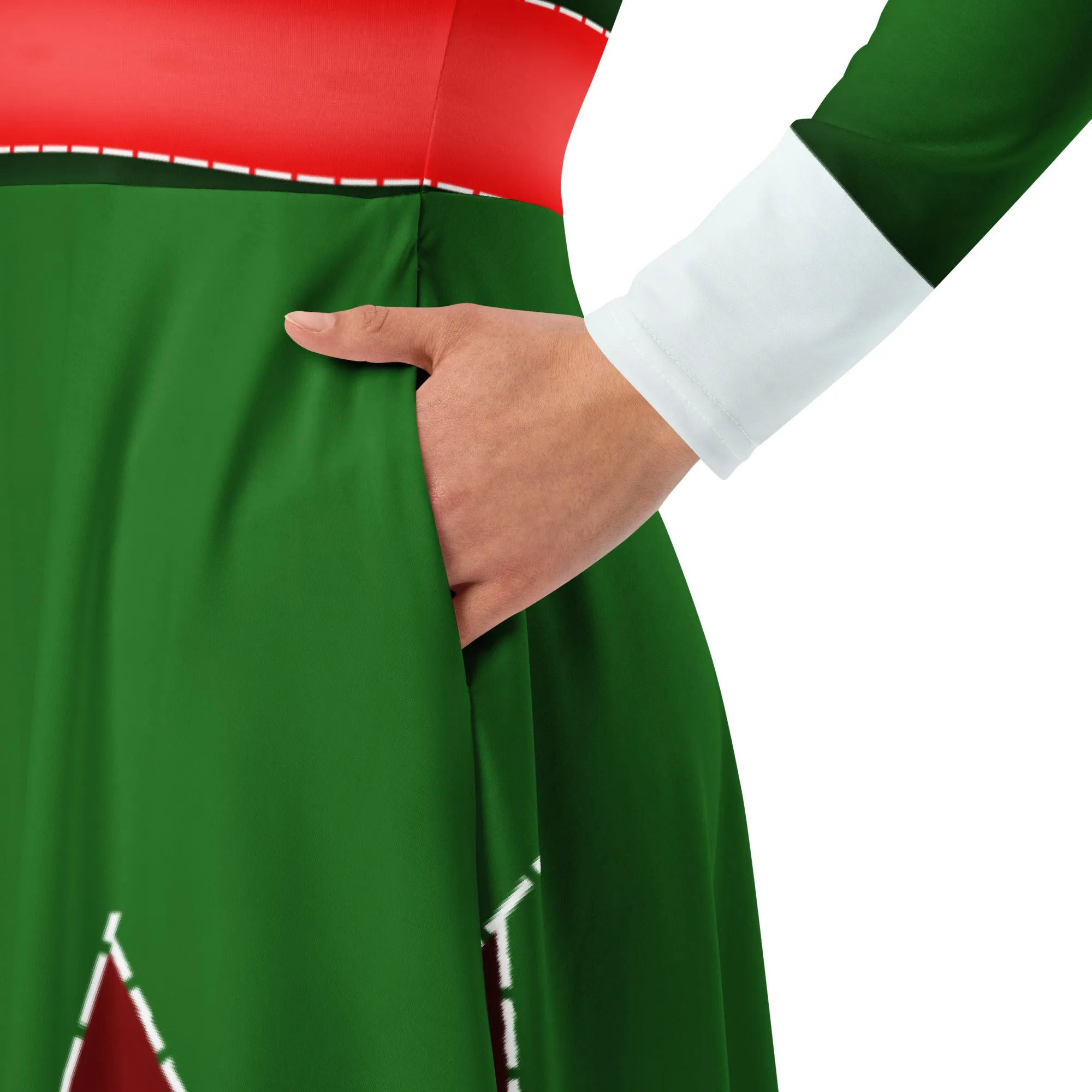 Christmas Elf long sleeve midi dress