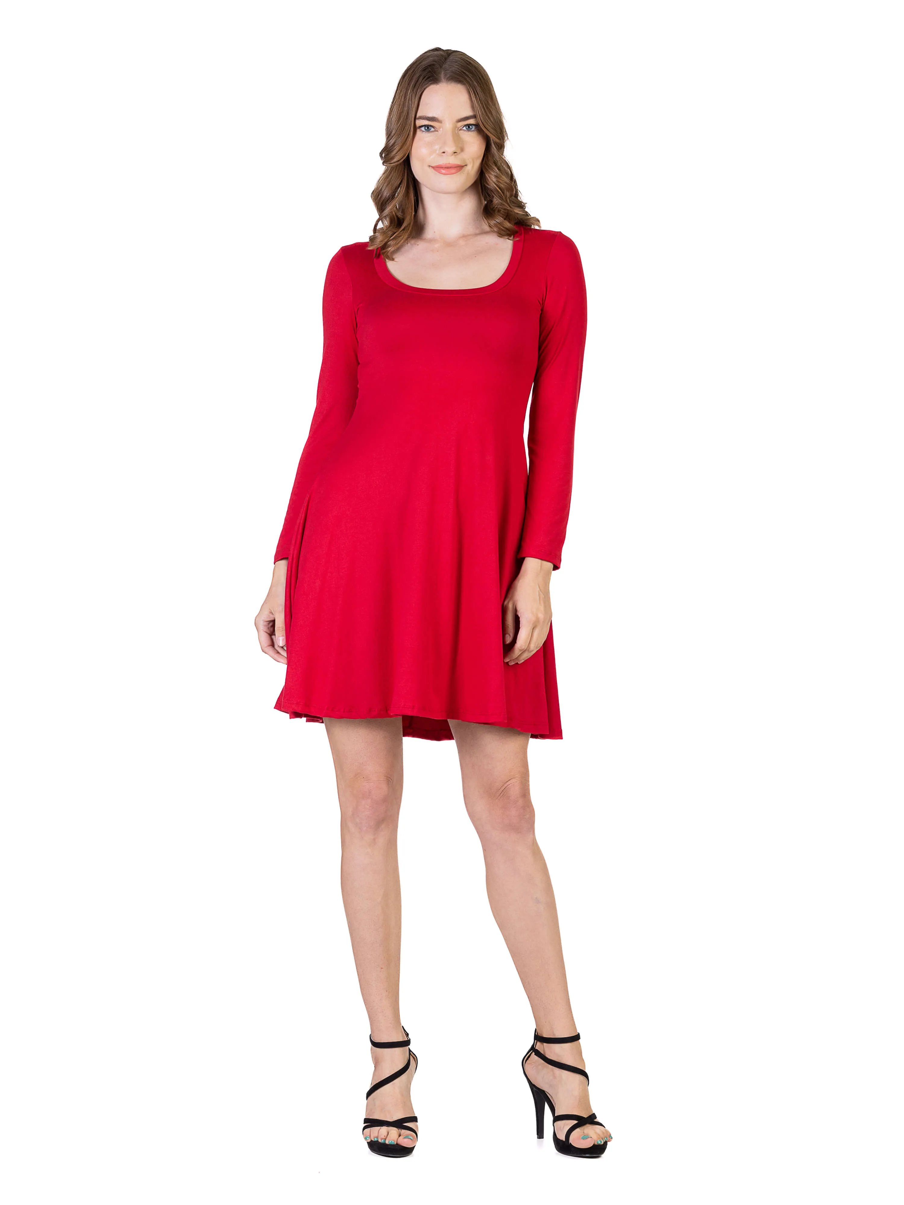 Classic Long Sleeve Flared Mini Dress