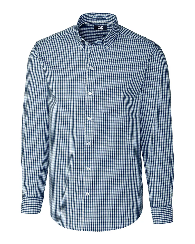 Cutter & Buck Easy Care Stretch Gingham Dress Shirt (Long Sleeve)