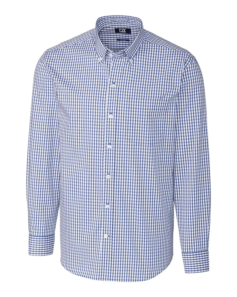 Cutter & Buck Easy Care Stretch Gingham Dress Shirt (Long Sleeve)