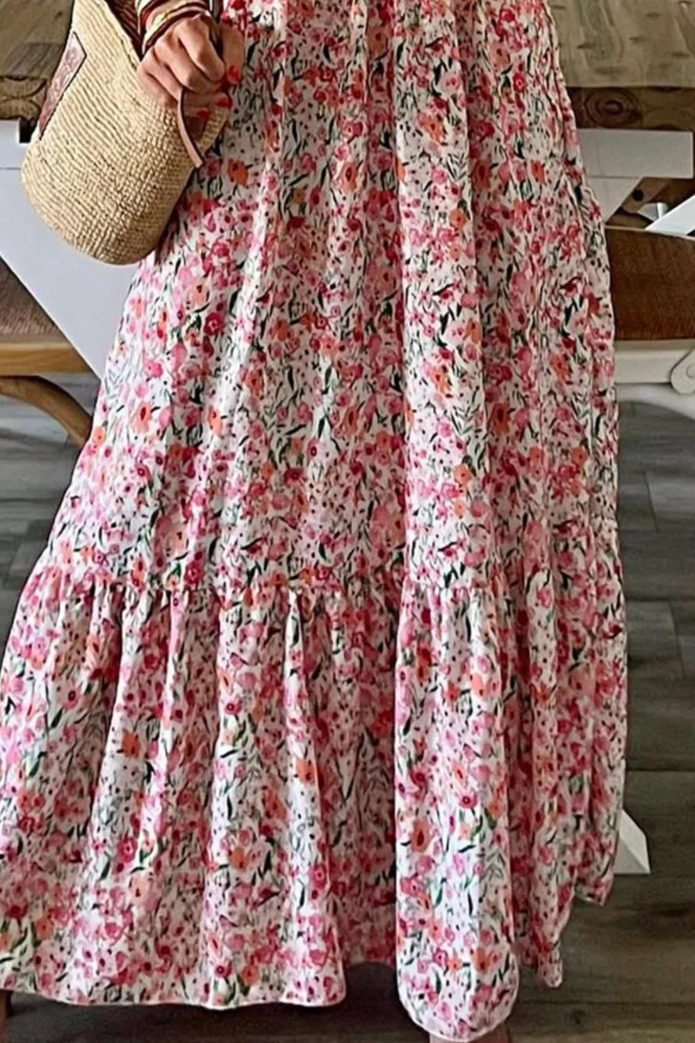 Floral Spaghetti Strap Summer Maxi Dress