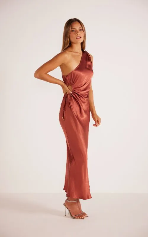 Gaia One Shoulder Dress Bronze