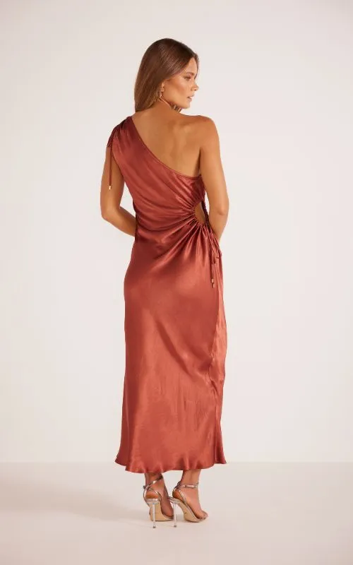 Gaia One Shoulder Dress Bronze