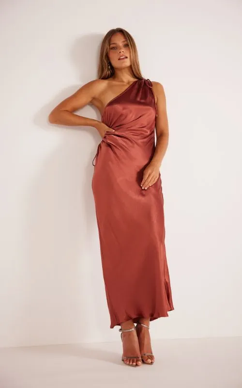 Gaia One Shoulder Dress Bronze