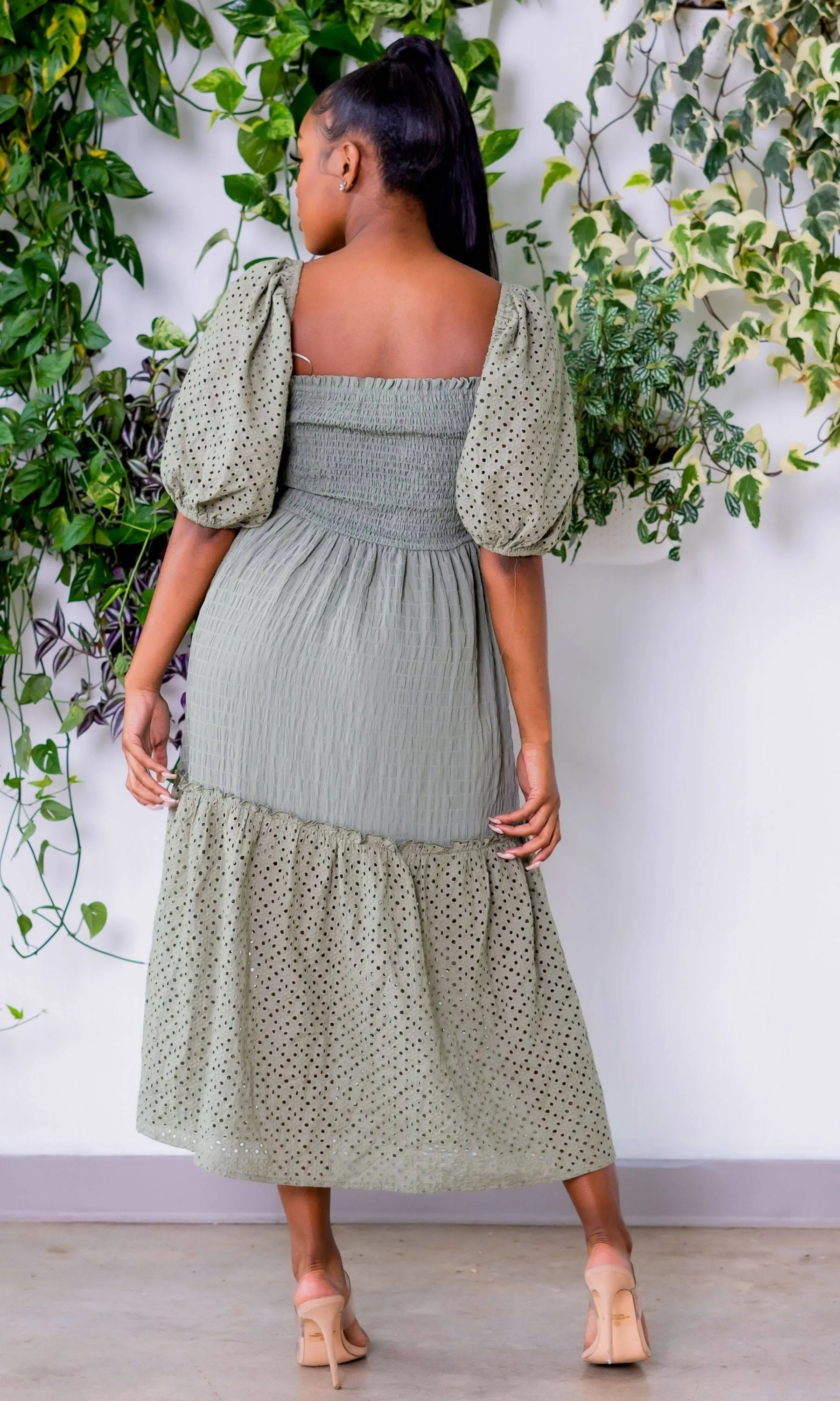 Girl Like Me | Midi Dress - Sage Green FINAL SALE