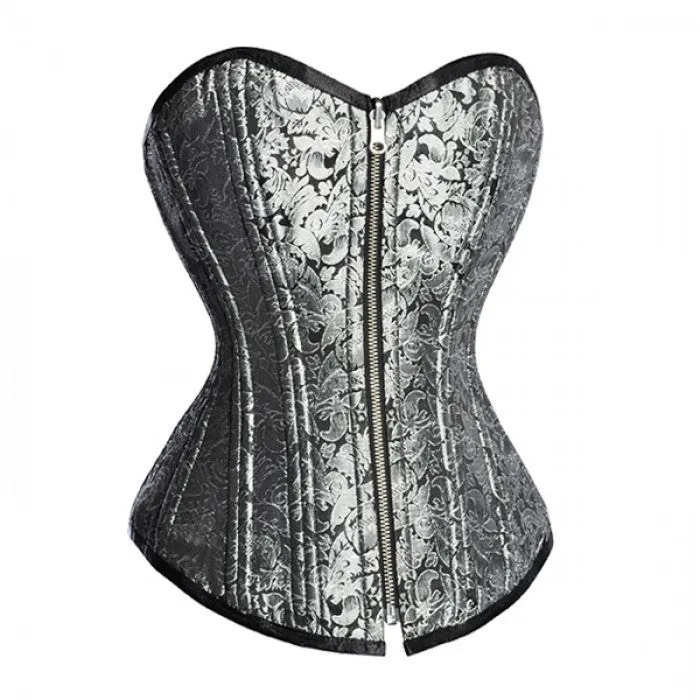 Green/ Silver Reversible Overbust Waist Training Corset