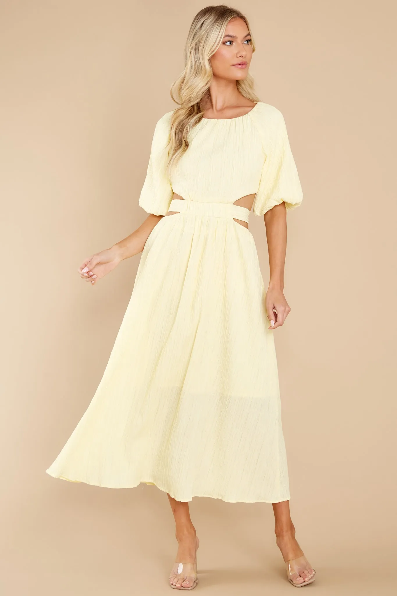 Hold My Hand Pastel Yellow Maxi Dress