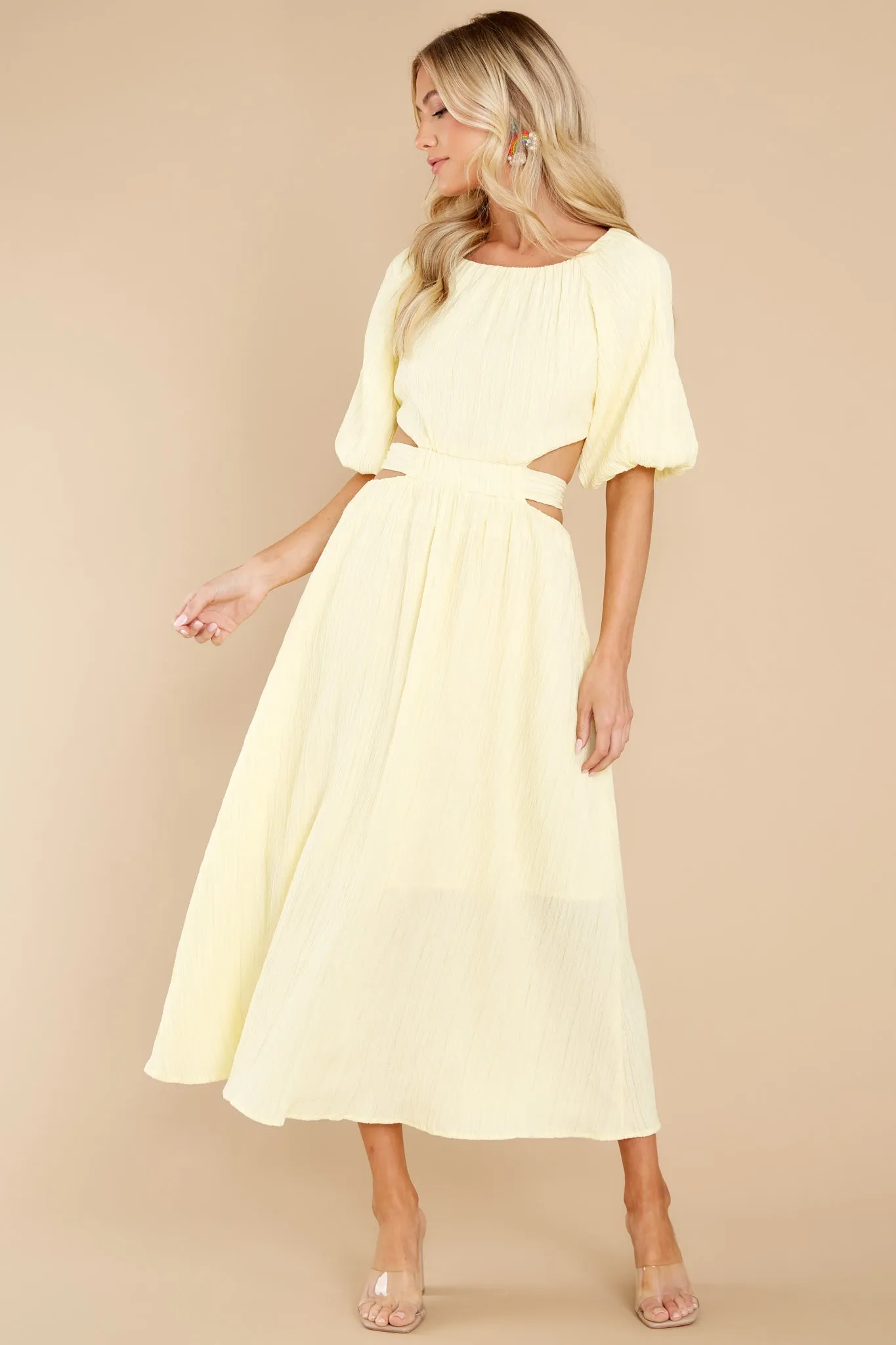 Hold My Hand Pastel Yellow Maxi Dress