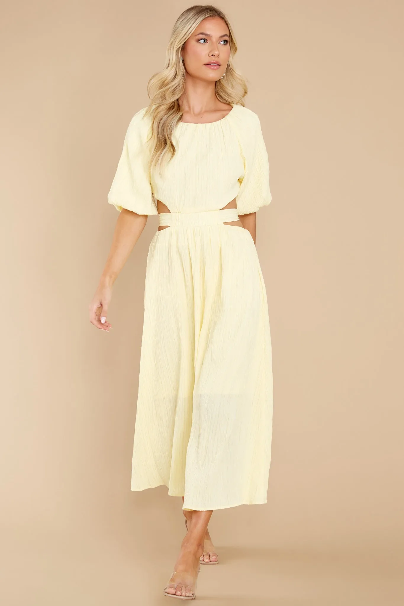 Hold My Hand Pastel Yellow Maxi Dress