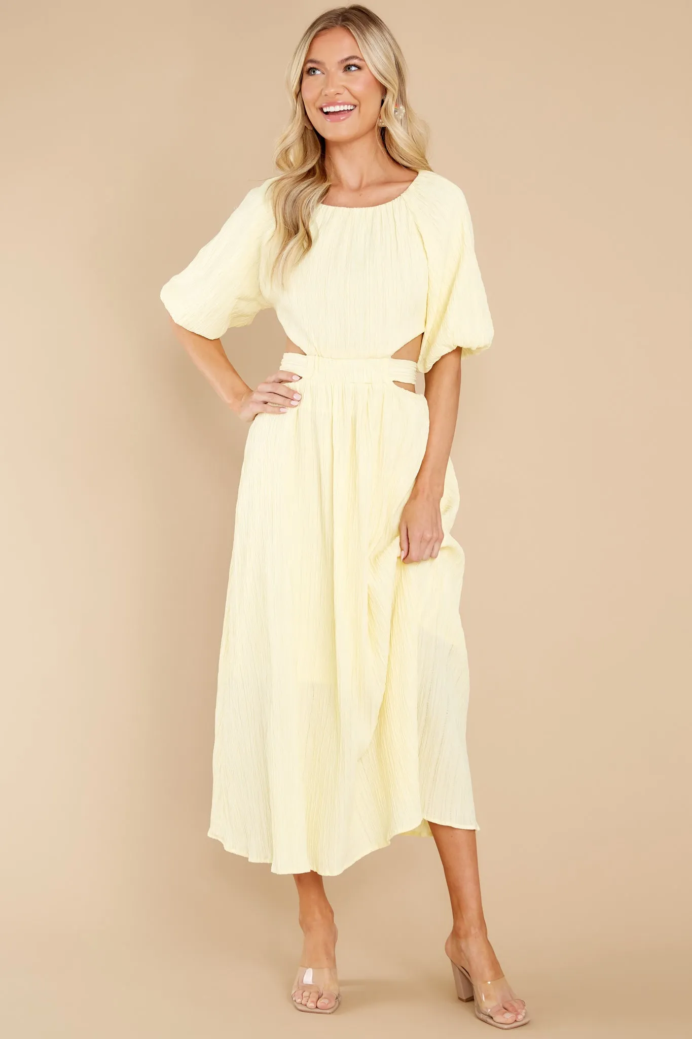 Hold My Hand Pastel Yellow Maxi Dress