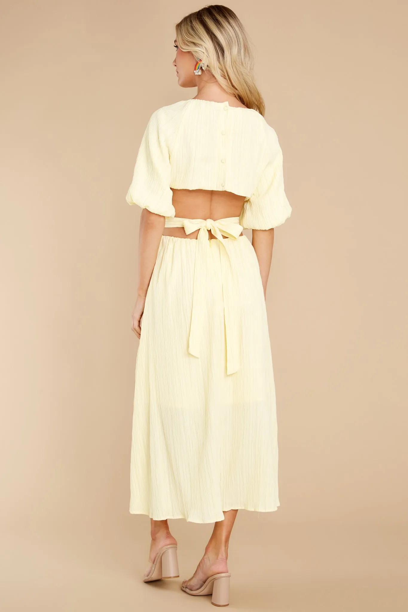 Hold My Hand Pastel Yellow Maxi Dress