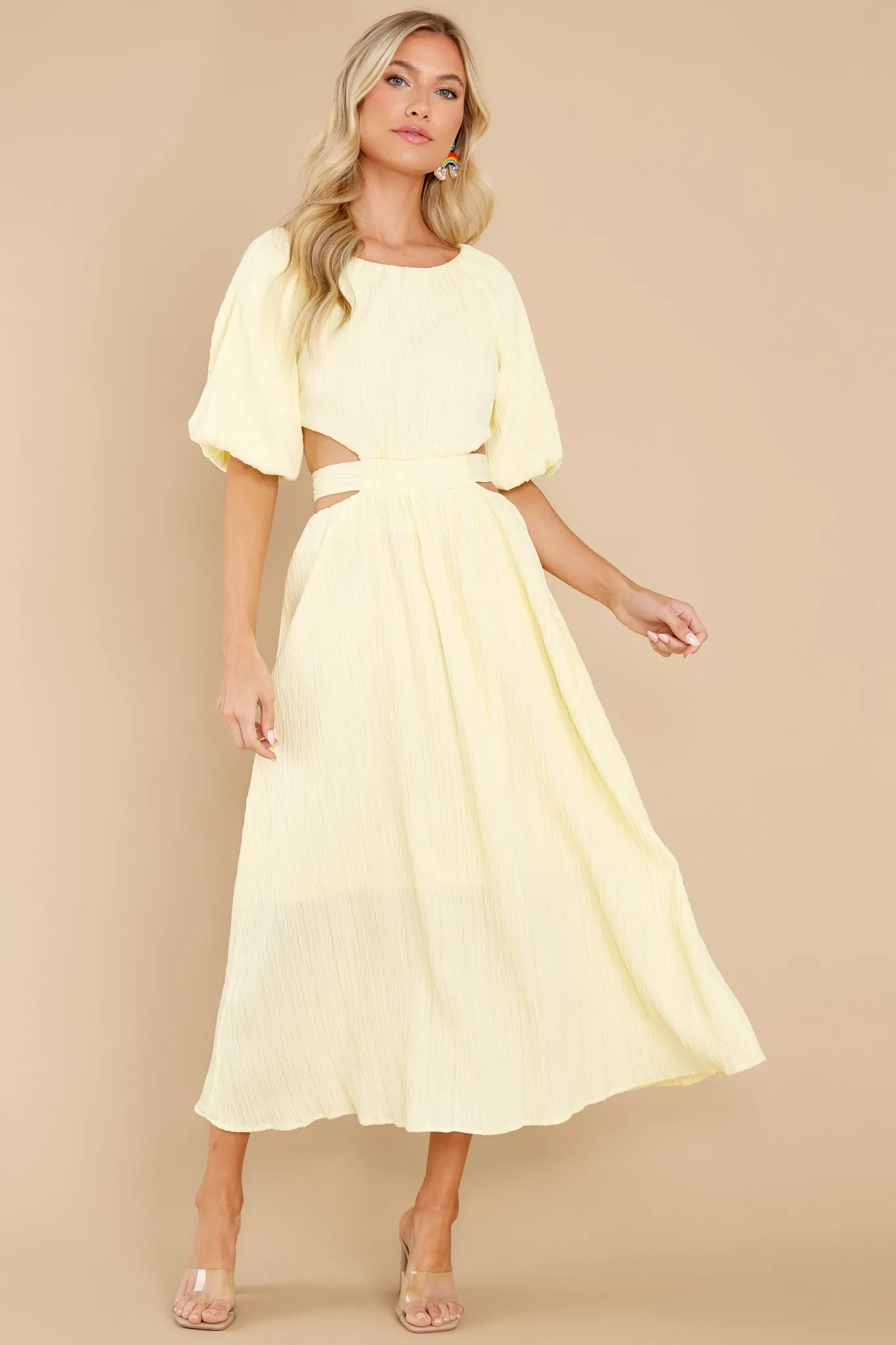 Hold My Hand Pastel Yellow Maxi Dress