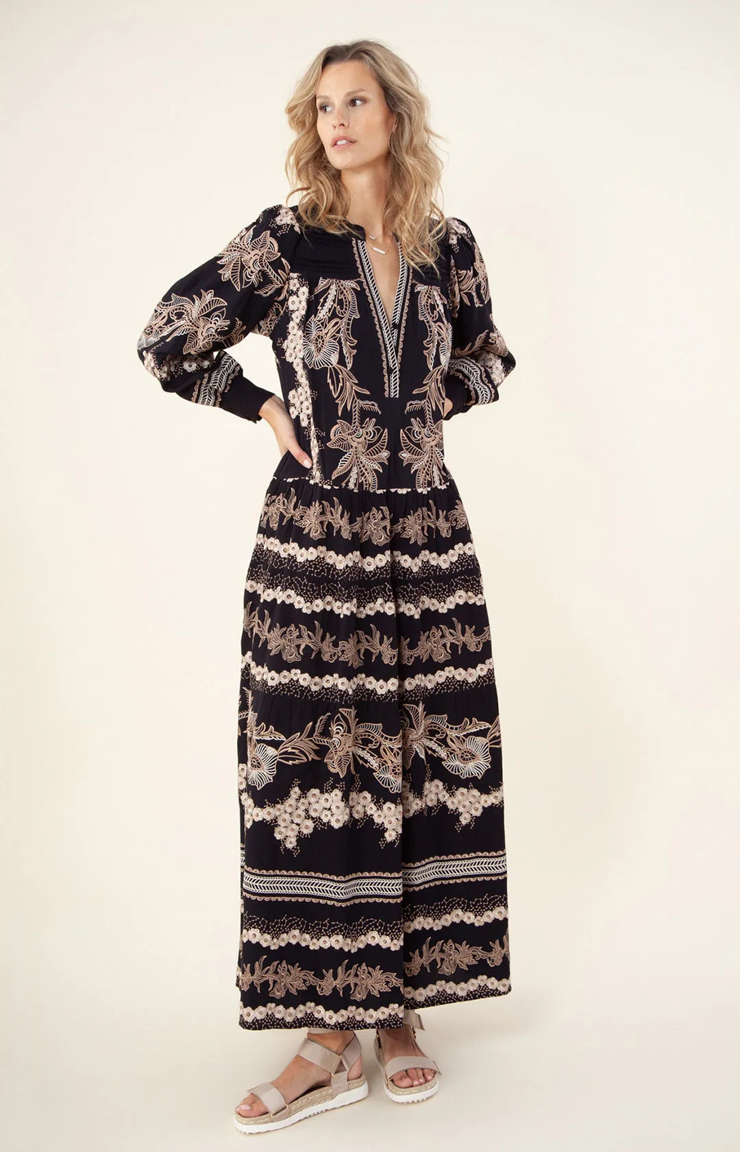 Janina Embroidered Maxi Dress