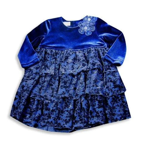 Jumpers - Little Girls Long Sleeve Velour Dress