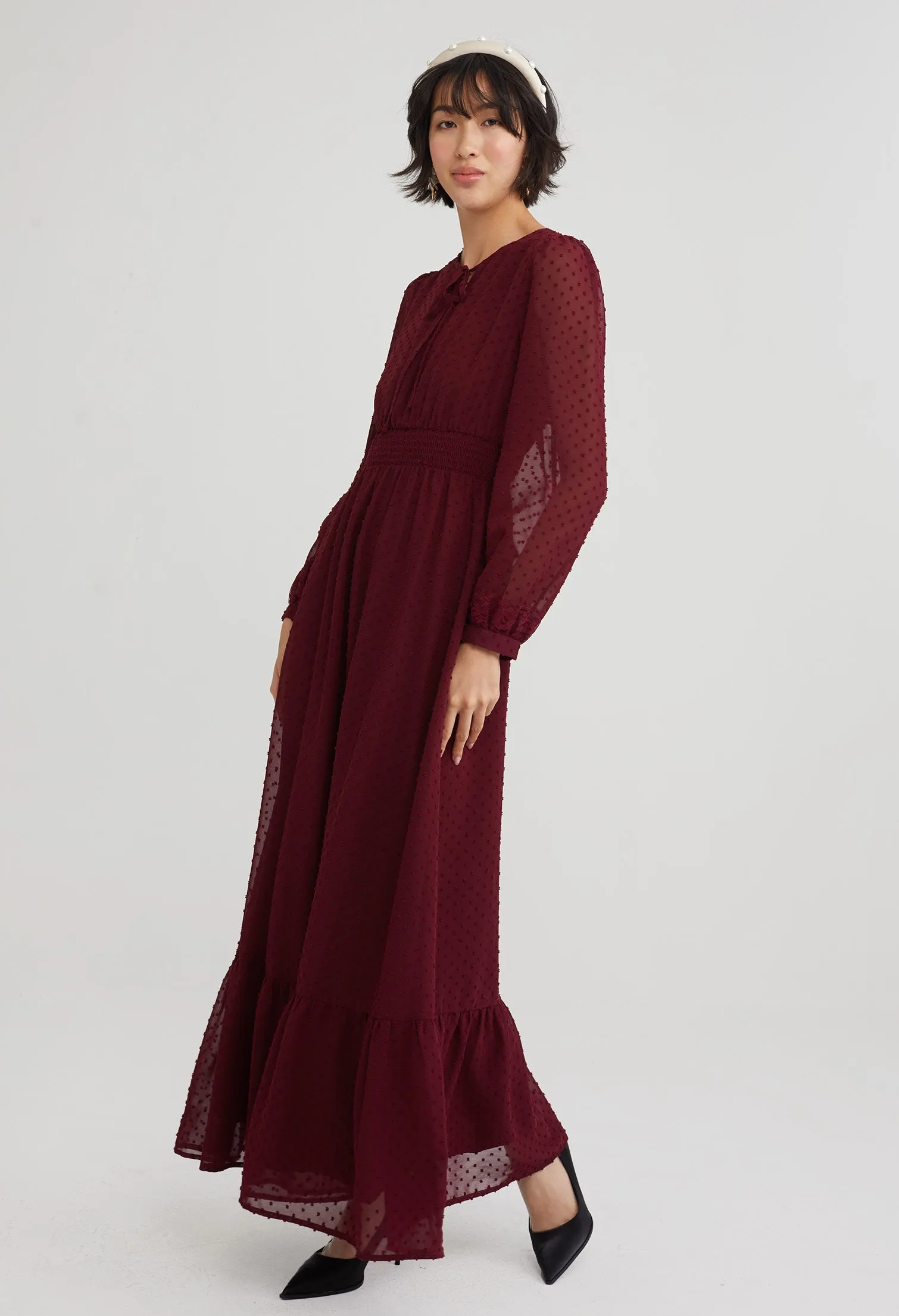 Key Hole Tiered Maxi Dress