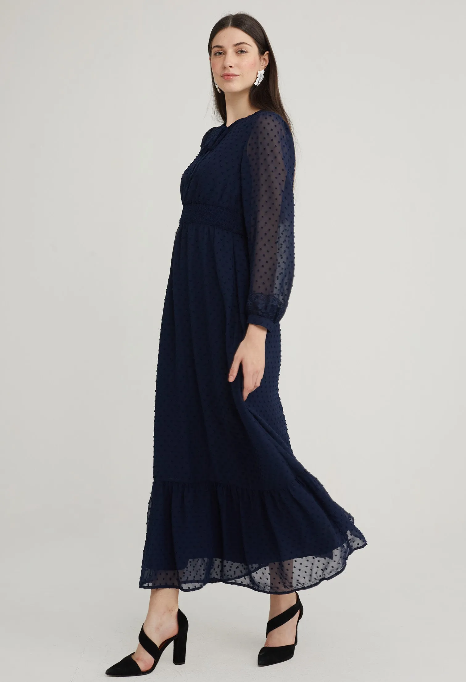 Key Hole Tiered Maxi Dress