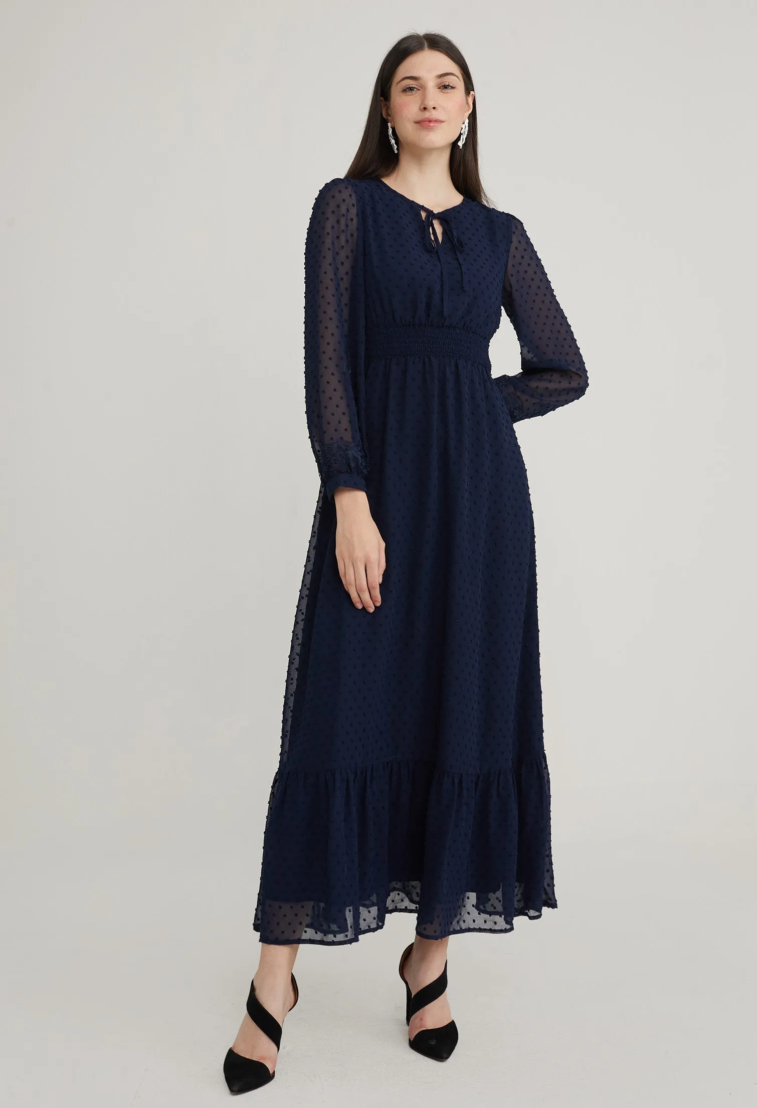 Key Hole Tiered Maxi Dress