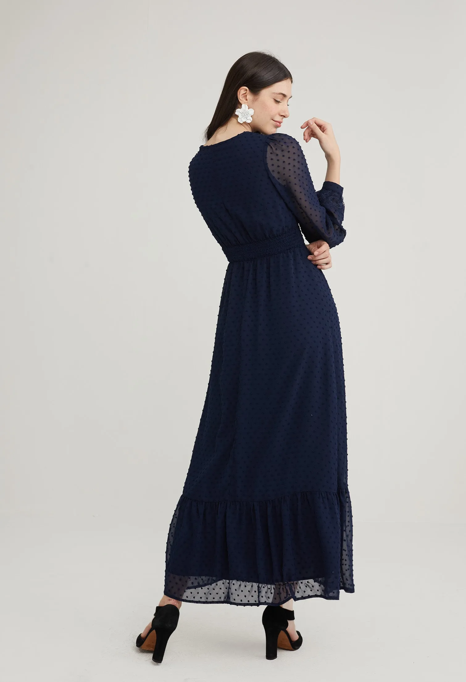 Key Hole Tiered Maxi Dress