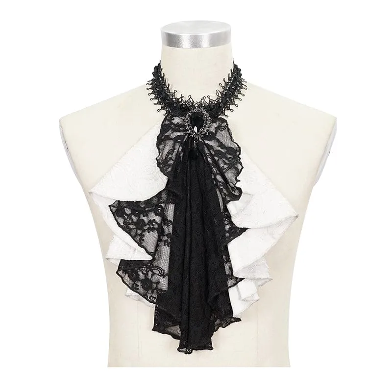 Men's Gothic Contrast Color Multilayer Lace Neckwear