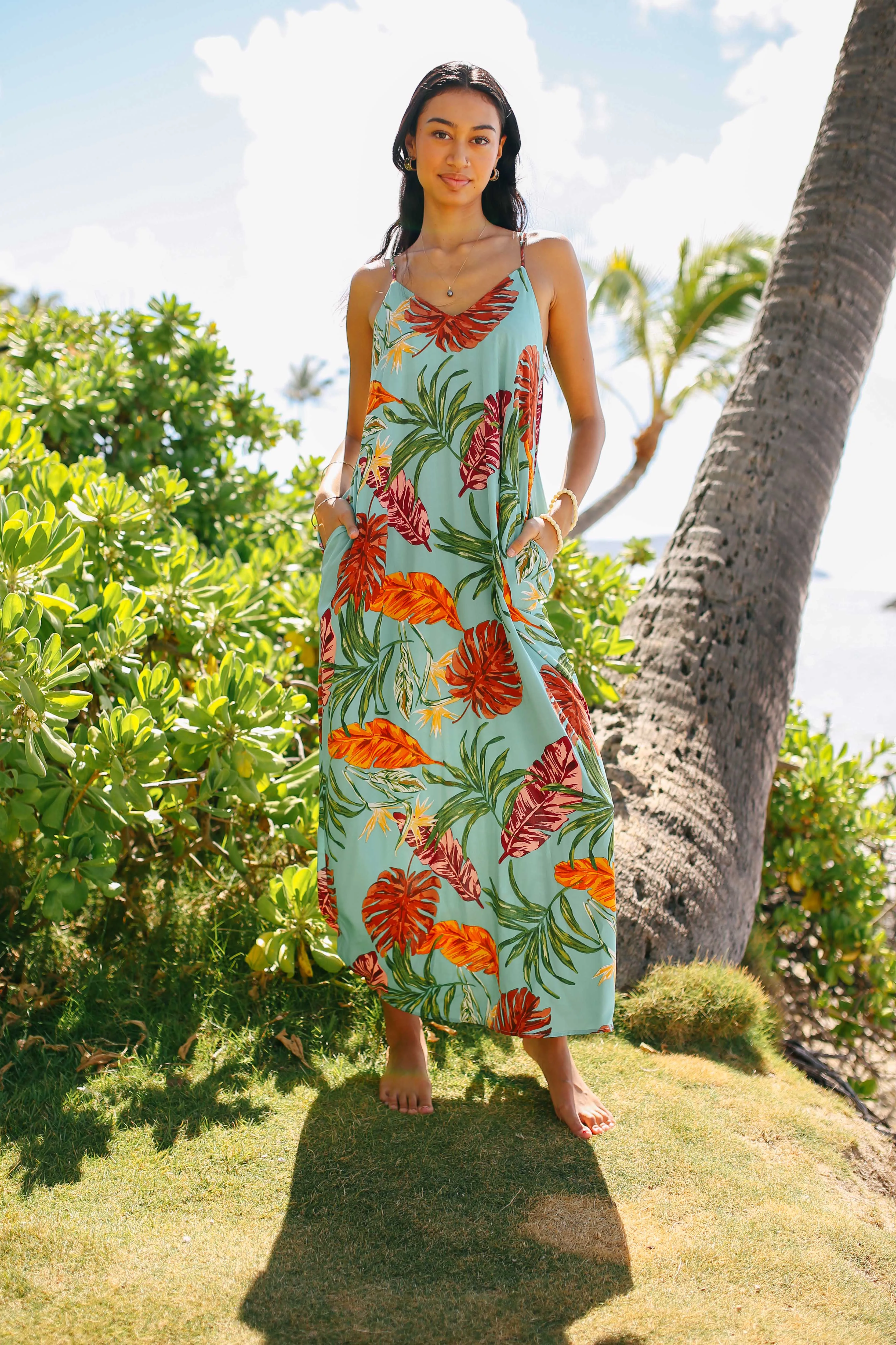 Monstera Pocket Maxi Dress