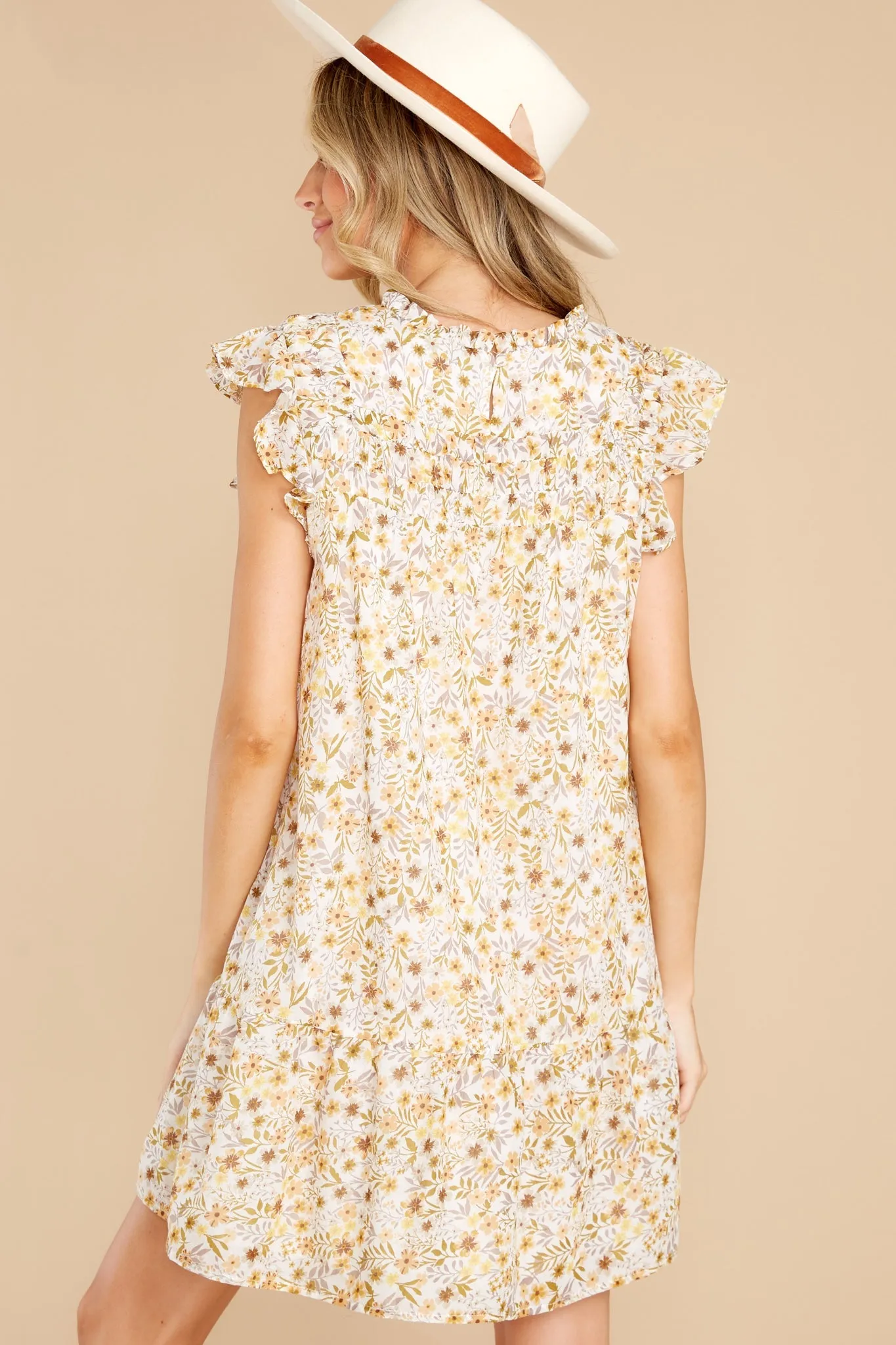 Morning Glow Natural Floral Print Dress