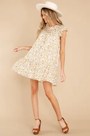 Morning Glow Natural Floral Print Dress