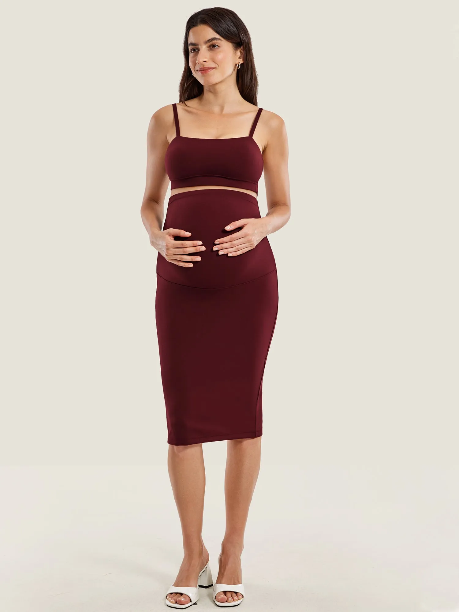 Natrelax® Maternity High Waisted Midi Skirts