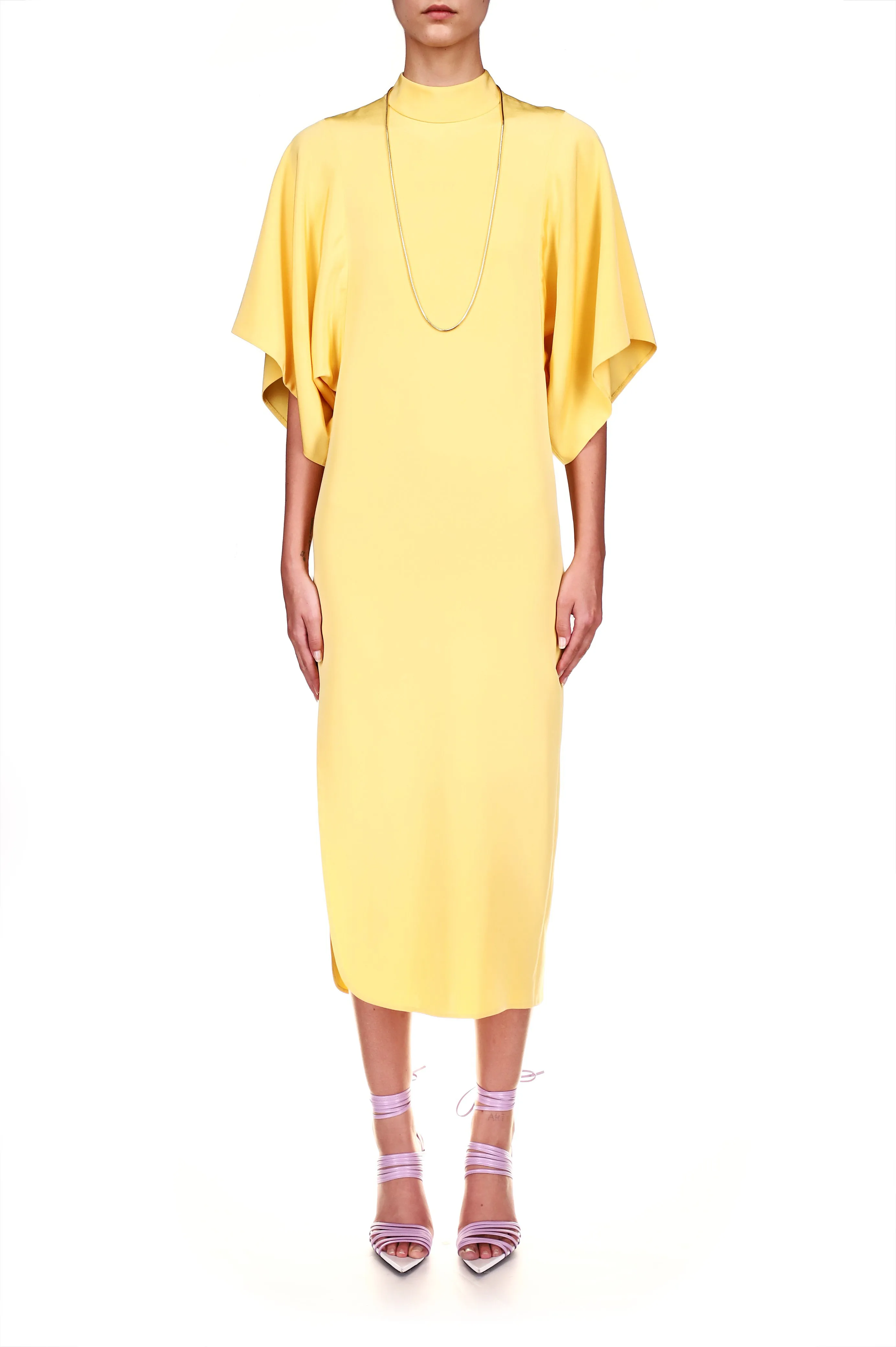 Ochre Mock Neck Sheath Dress