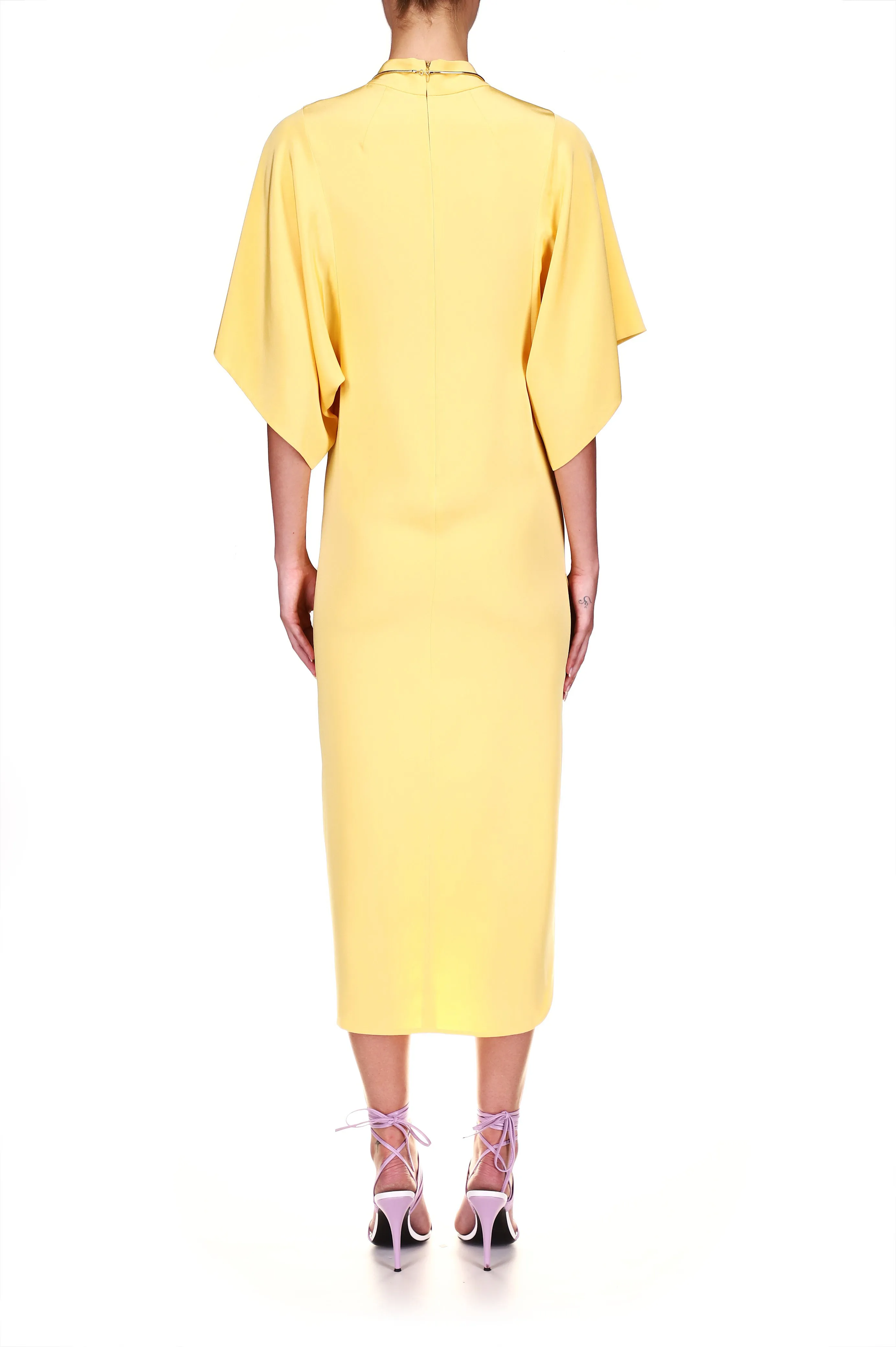 Ochre Mock Neck Sheath Dress