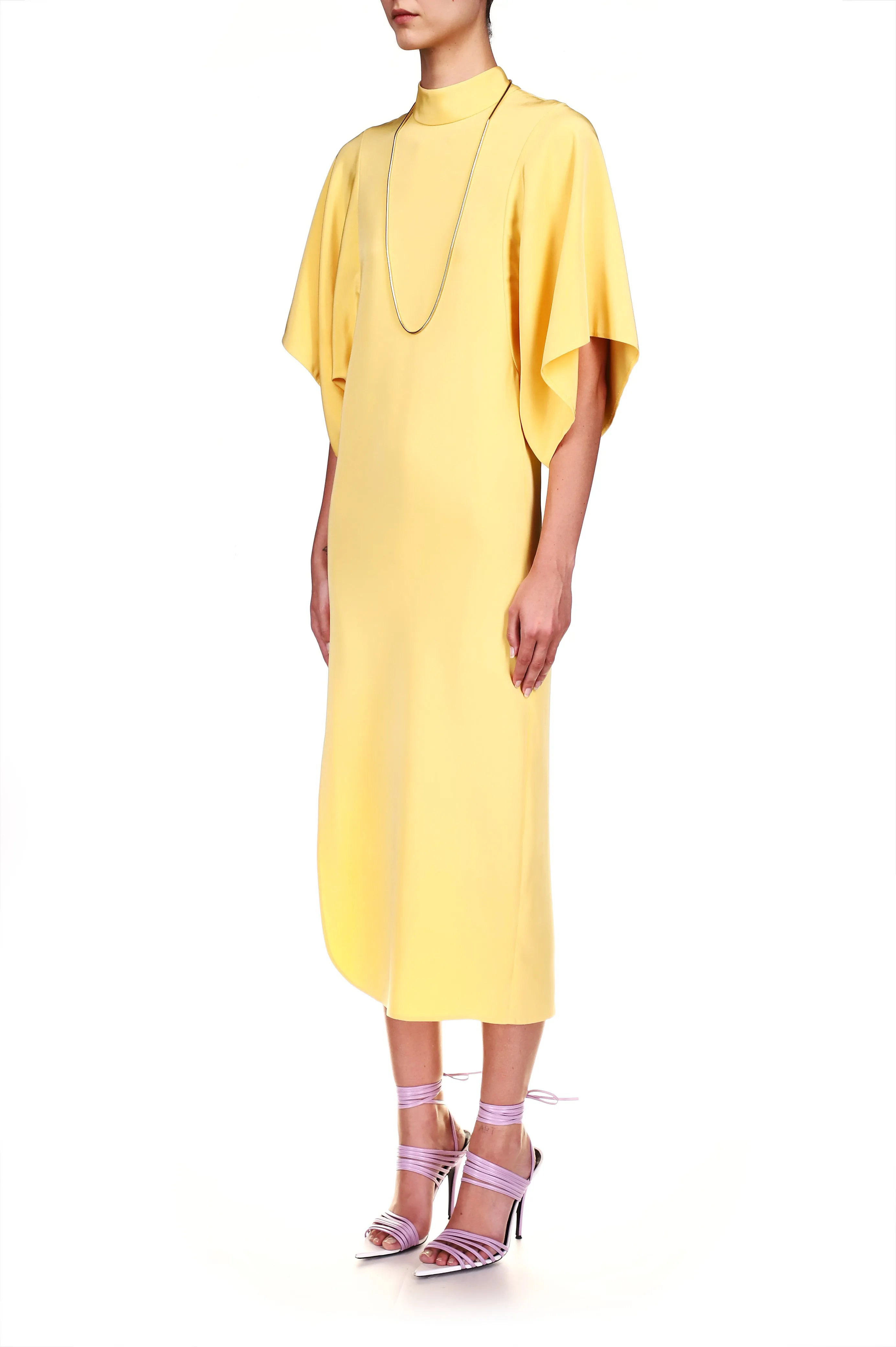 Ochre Mock Neck Sheath Dress