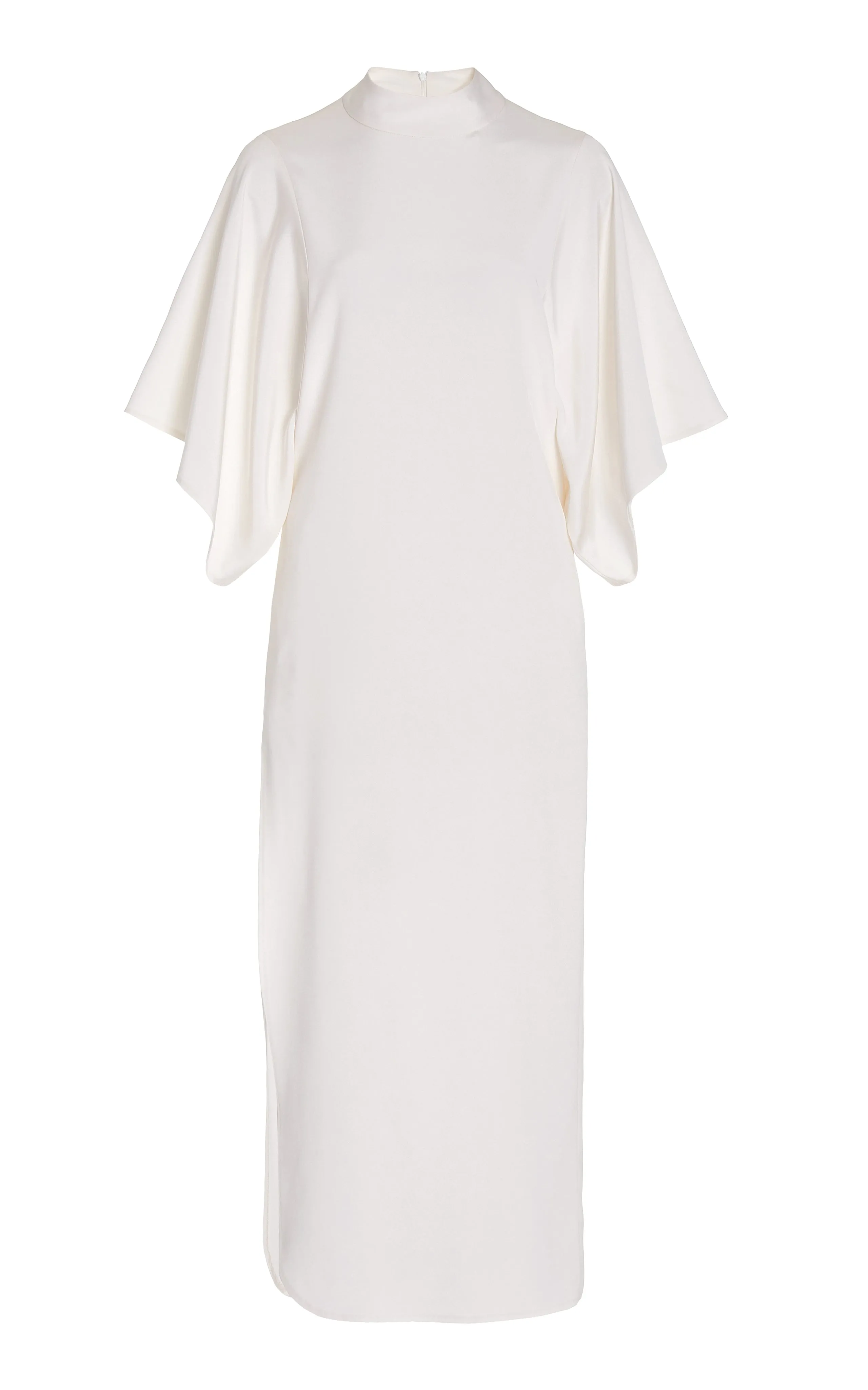 Off White Mock Neck Sheath Dress