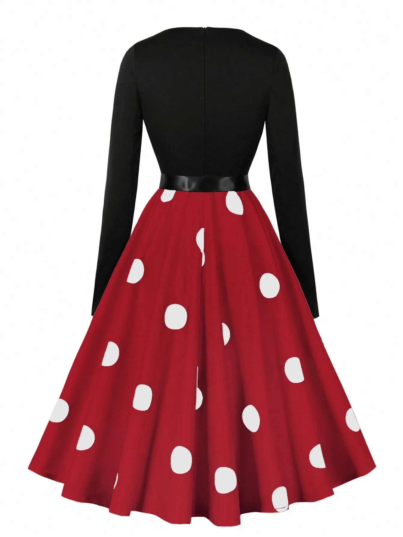 Privé Polka Dot Print Belted Dress