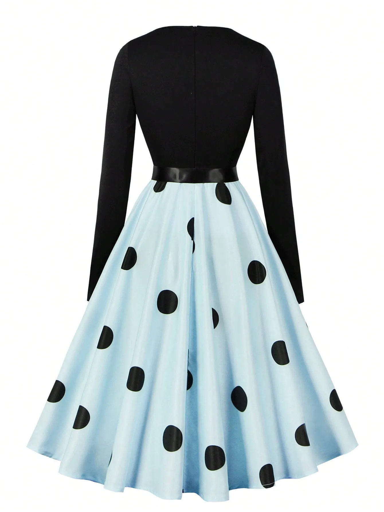 Privé Polka Dot Print Belted Dress