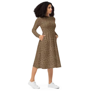 Recursia Contemplative Jaguar I Long Sleeve Midi Dress