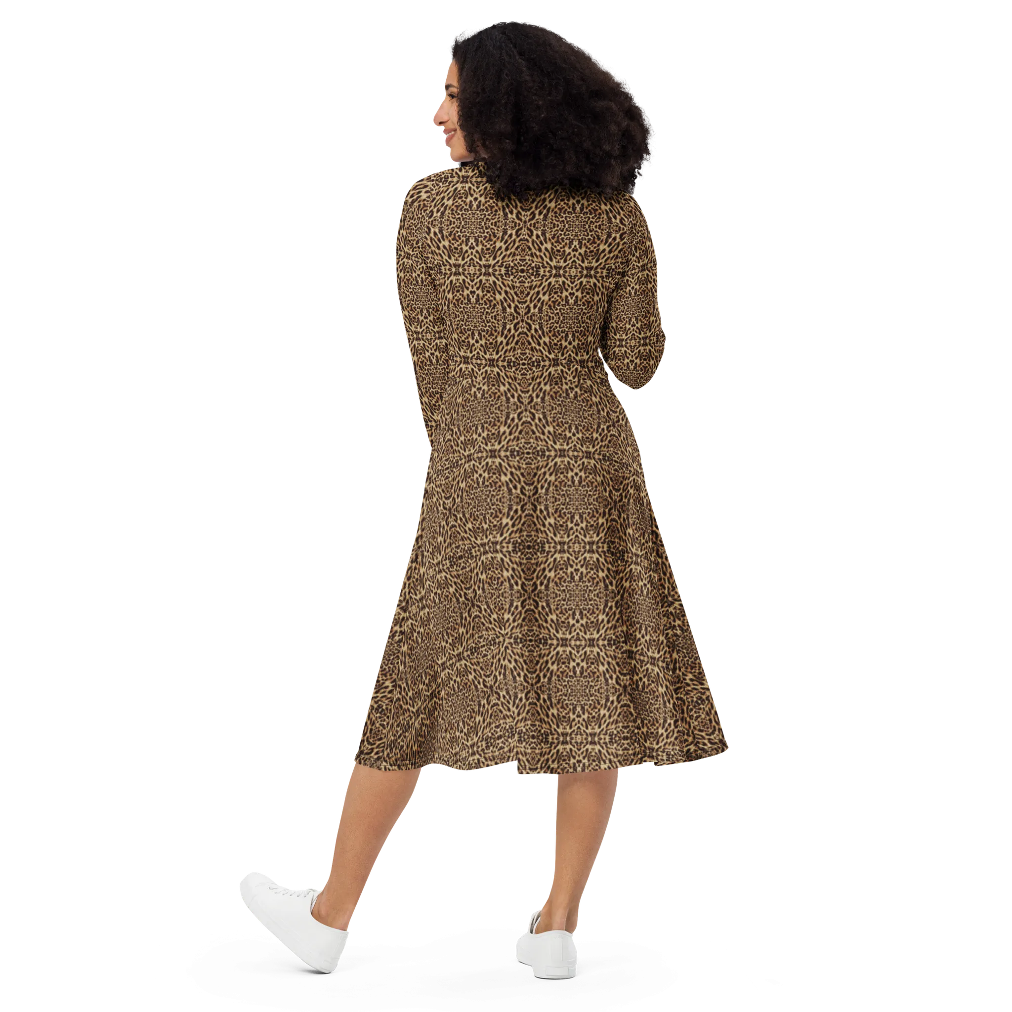 Recursia Contemplative Jaguar I Long Sleeve Midi Dress