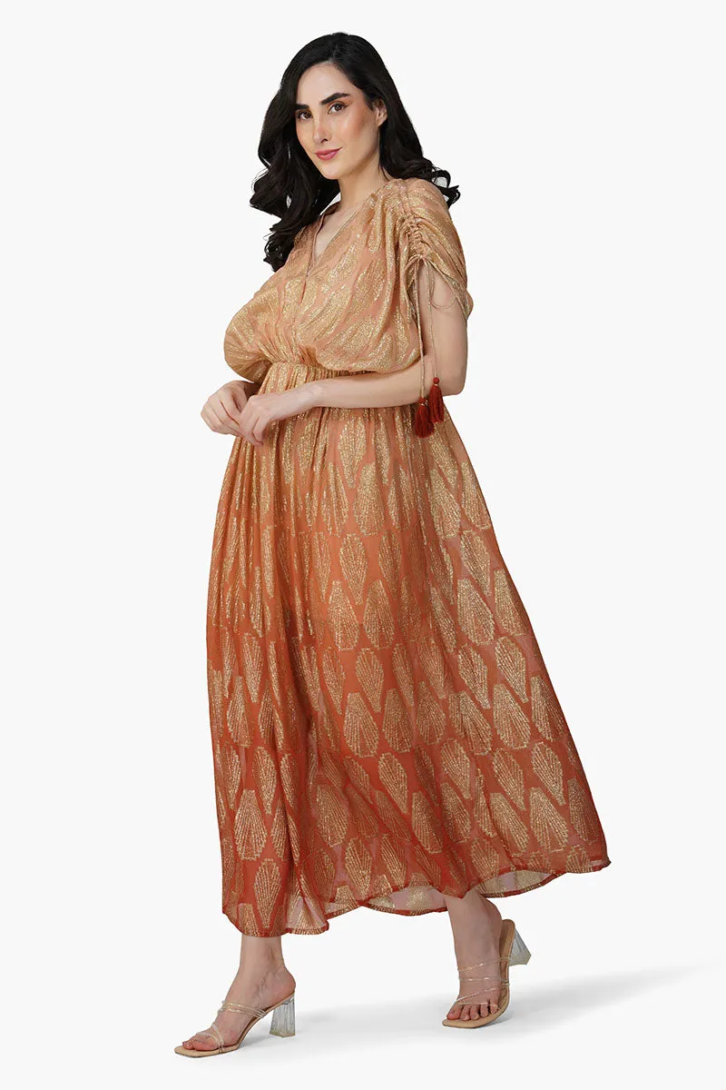 Sandstone Lurex Ombray Maxi Dress