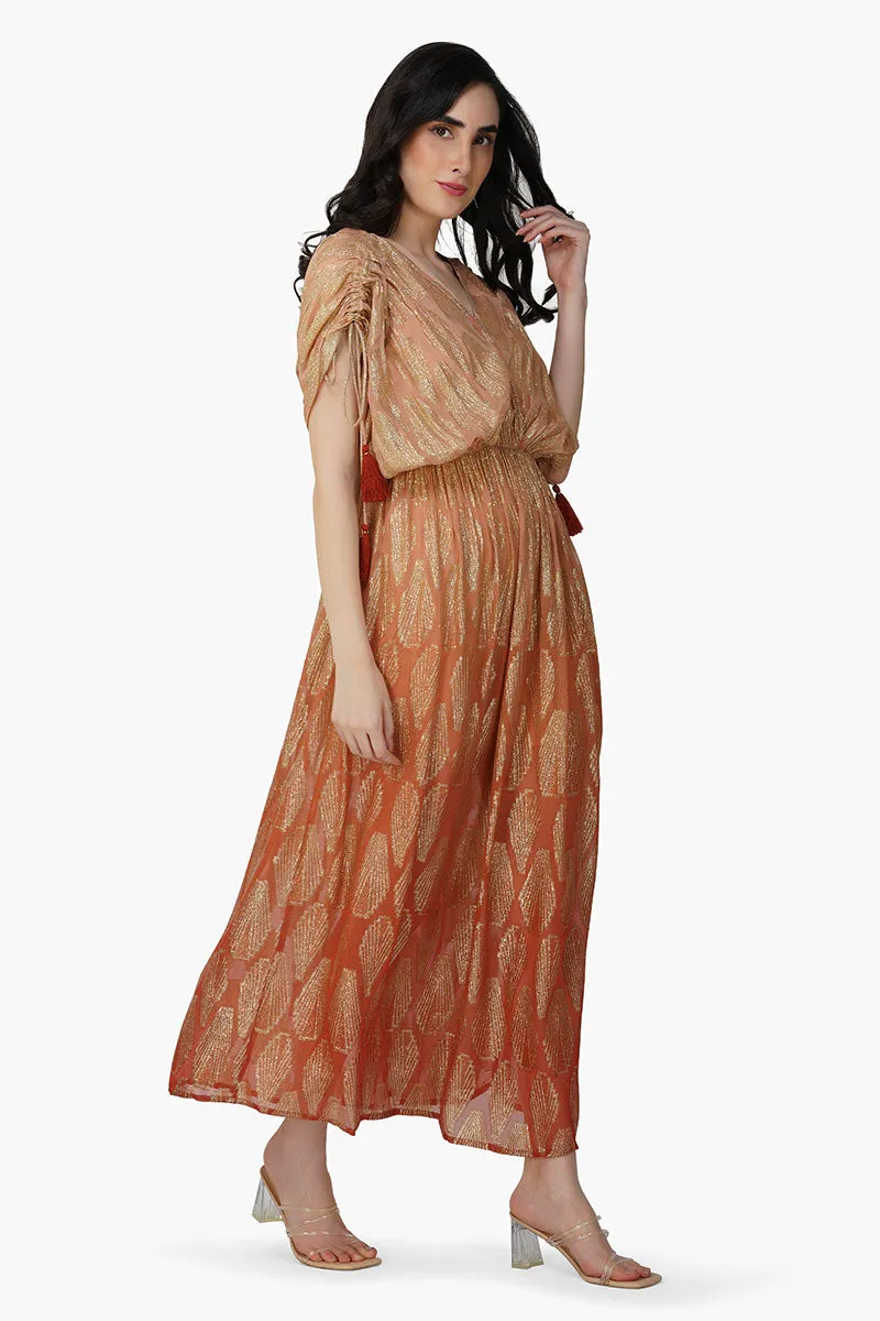 Sandstone Lurex Ombray Maxi Dress