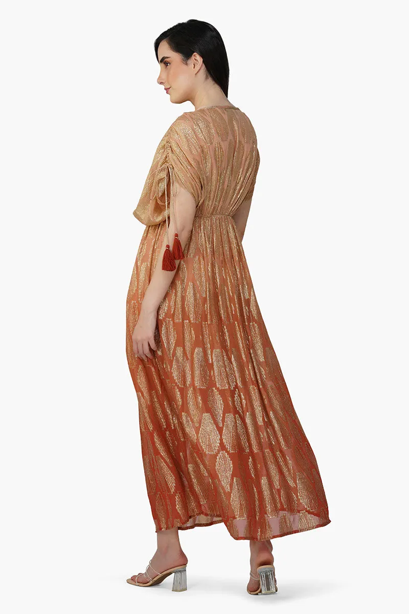 Sandstone Lurex Ombray Maxi Dress