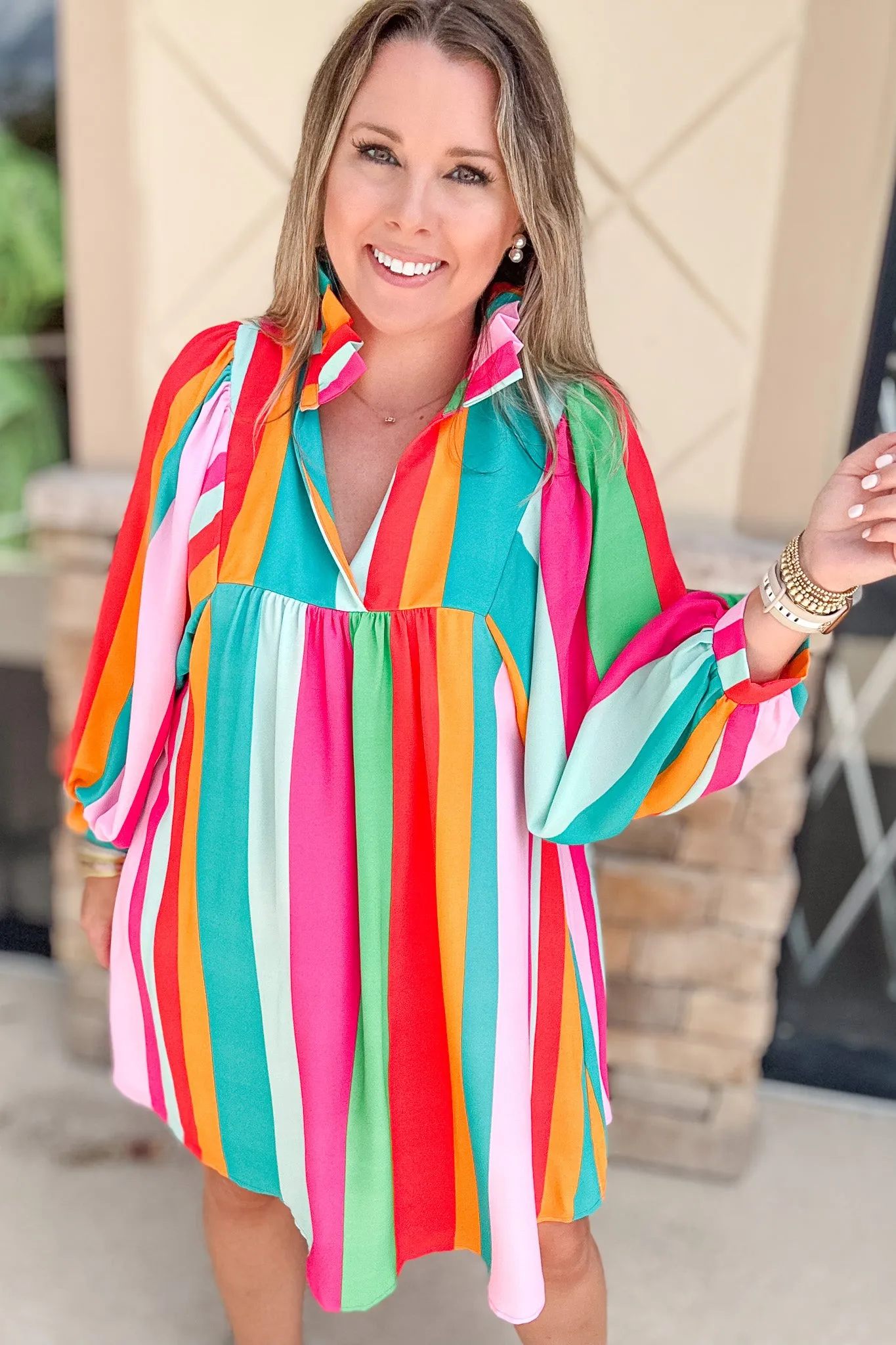 SAVANNAH Dress - Bright Stripe